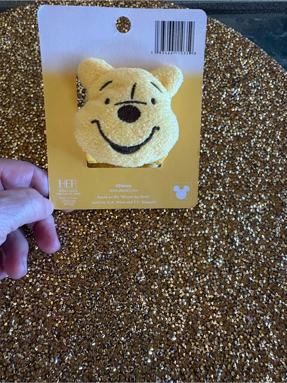 Disney Yellow Winnie the Pooh Plush Claw Hair Clip